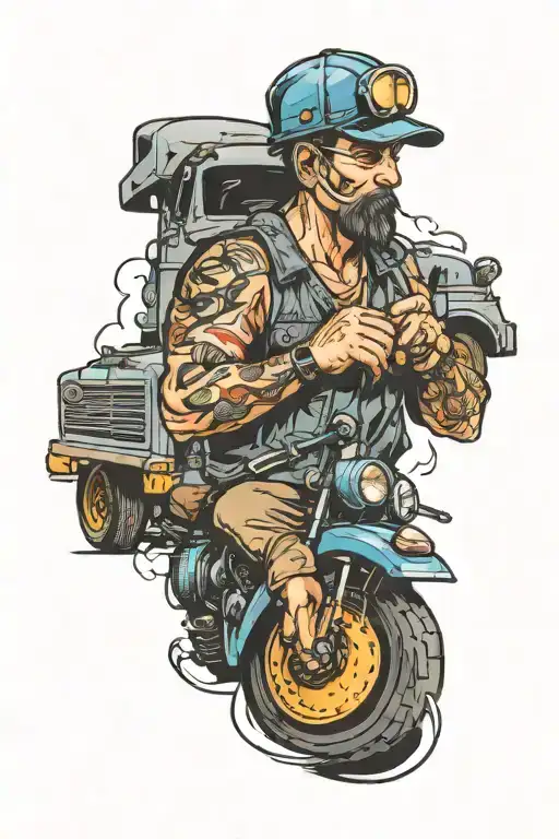 truck driver tattoo design idea