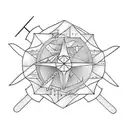 ship at sunset tattoo design idea