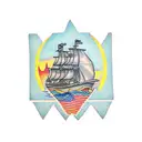 ship at sunset tattoo design idea