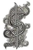 "Danielle" in Arabic calligraphy spelling tattoo design idea