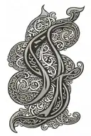 "Danielle" in Arabic calligraphy spelling tattoo design idea