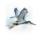 Flying Heron tattoo design idea