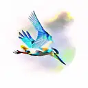 Flying Heron tattoo design idea