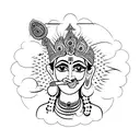 lord krishna tattoo design idea