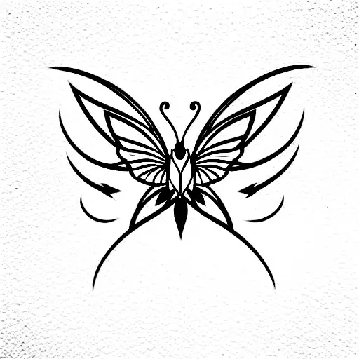 moon phoenix dragon flower butterfly  tattoo design idea