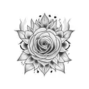 Basic Bitch wrapped around a sunflower, basic in cursive font, bitch in a black metal font type tattoo design idea