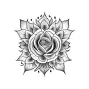 Basic Bitch wrapped around a sunflower, basic in cursive font, bitch in a black metal font type tattoo design idea