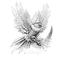 eagle throat  tattoo design idea