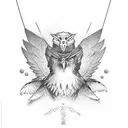 eagle throat  tattoo design idea