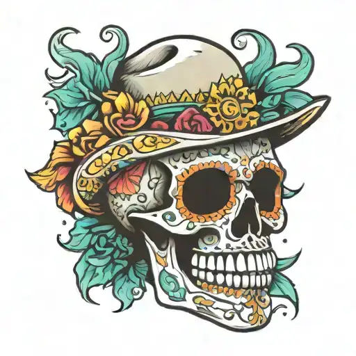 mexi skull cali design tattoo design idea