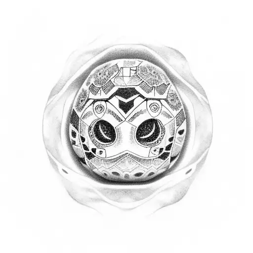 tartaruga um  cacto boneco Daruma  tattoo design idea