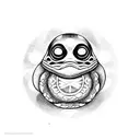 tartaruga um  cacto boneco Daruma  tattoo design idea