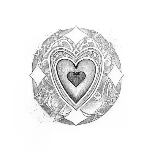 ace of hearts with the word Aribella diagonally tattoo design idea