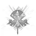 valley, Plowed field, prophet, gold bar tattoo design idea