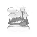 valley, Plowed field, prophet, gold bar tattoo design idea