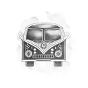 night bus tattoo design idea