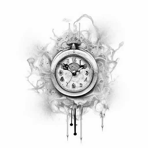 3 Clocks melting  tattoo design idea