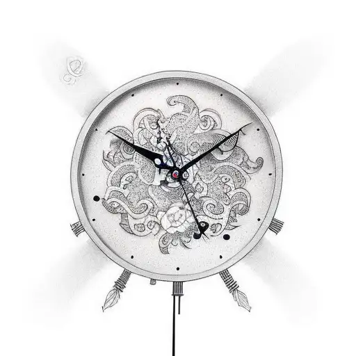 melting clock  tattoo design idea