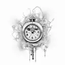3 Clocks melting  tattoo design idea