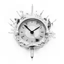 3 Clocks melting  tattoo design idea