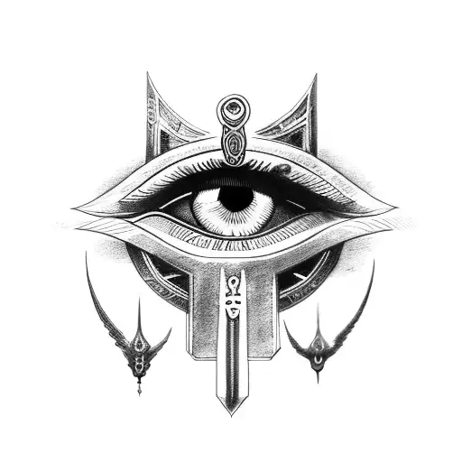 Eye of Horus, ankh key, make ankh key more visible tattoo design idea