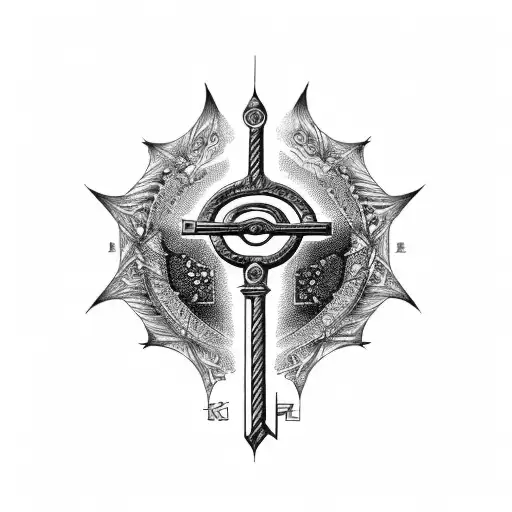ankh key in a really artistic way tattoo design idea