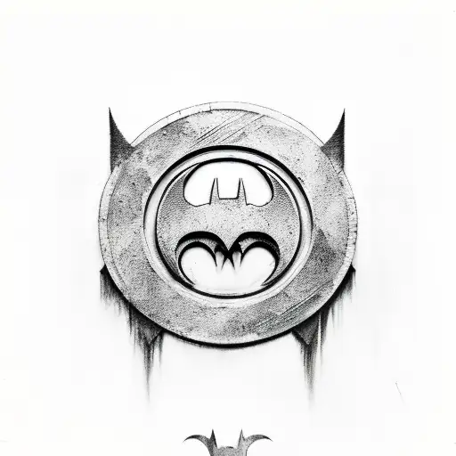 Batman(1992) and yin yang symbol tattoo design idea