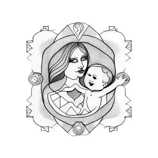 mother love tattoo design idea