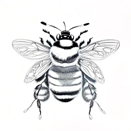 bumble bee with butterfly wings tattoo design idea