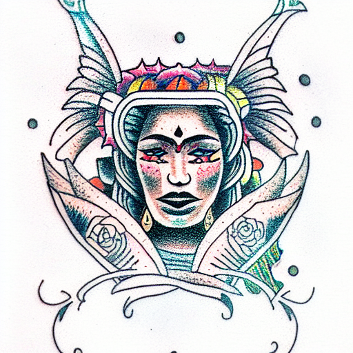 mayan our lady of guadelupe  tattoo design idea