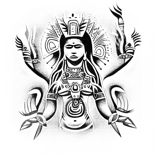 mayan our lady of guadelupe  tattoo design idea