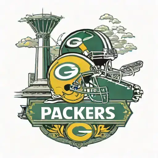 Green Bay packers logo and stadium tattoo design idea