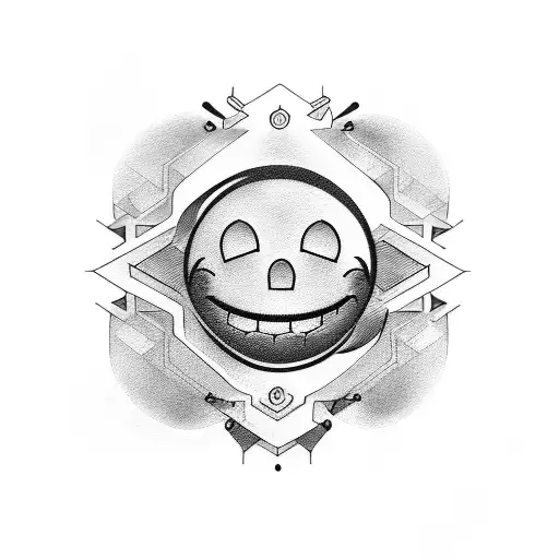 smiley face gym tattoo design idea