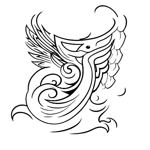 a  phoenix bitting its own tale tattoo design idea
