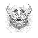 a gothic  phoenix  tattoo design idea