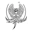a  phoenix bitting its own tale tattoo design idea