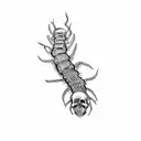 a group of skulls on a centipede tattoo design idea