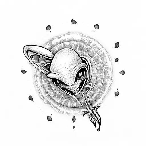 Alien in love  tattoo design idea