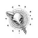 Alien in love  tattoo design idea