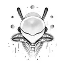 Alien in love  tattoo design idea