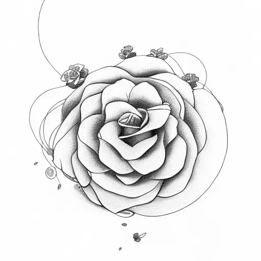 guam flowers minimalist design with heavy metal line work  tattoo design idea