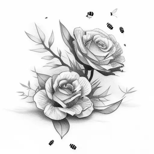 guam flowers with leaves and honey suckles  tattoo design idea