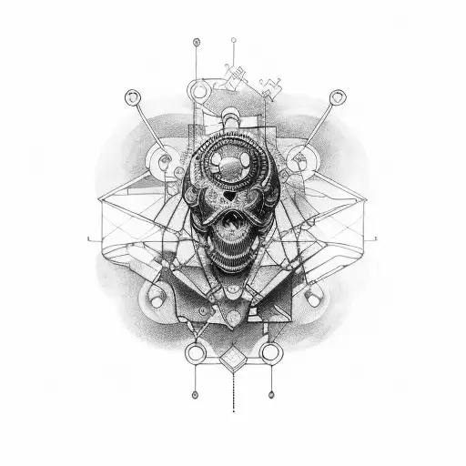 color sketch of a tattoo on the hand in the style of mechanics-bio with microelectronic components tattoo design idea