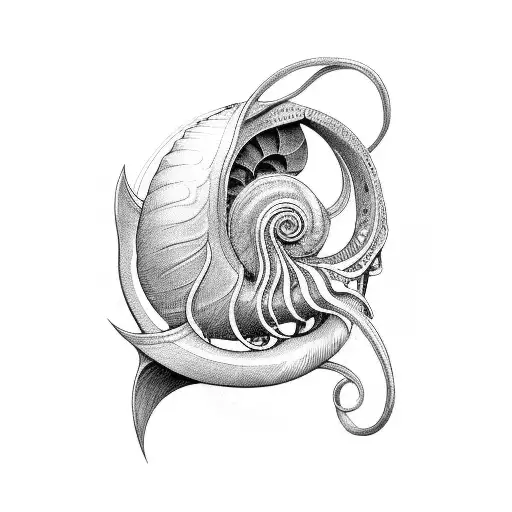 nautilus tattoo design idea