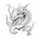 dragon and warrior tattoo design idea