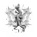 dragon and warrior tattoo design idea