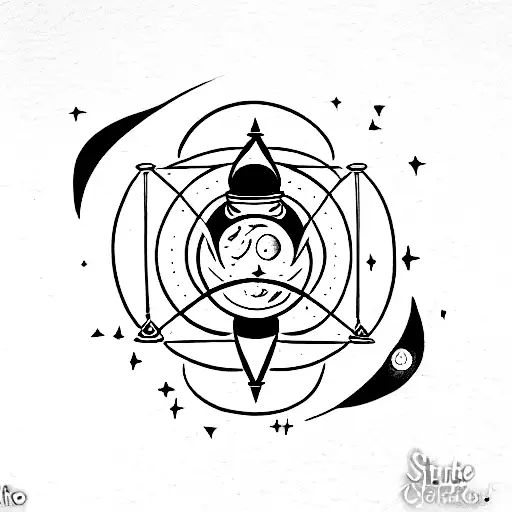 astronauta en el espacio sosteniendo costelacion con los siete chakras tattoo design idea