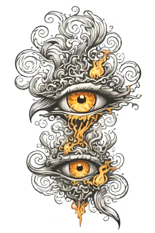fire tests gold tattoo design idea