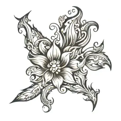 fire tests gold tattoo design idea