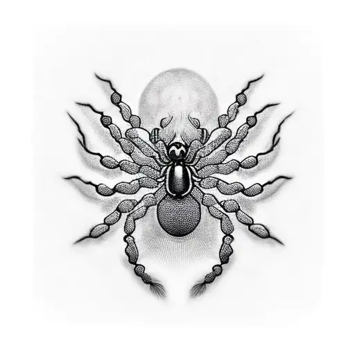 black spider symmetrical tattoo design idea